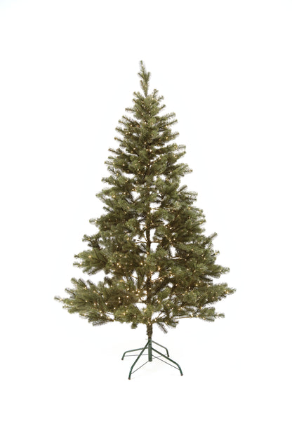Pre-Lit Royal Green Artificial Christmas Tree 6-7 ft Metal Stand Realistic Holiday Home Decoration