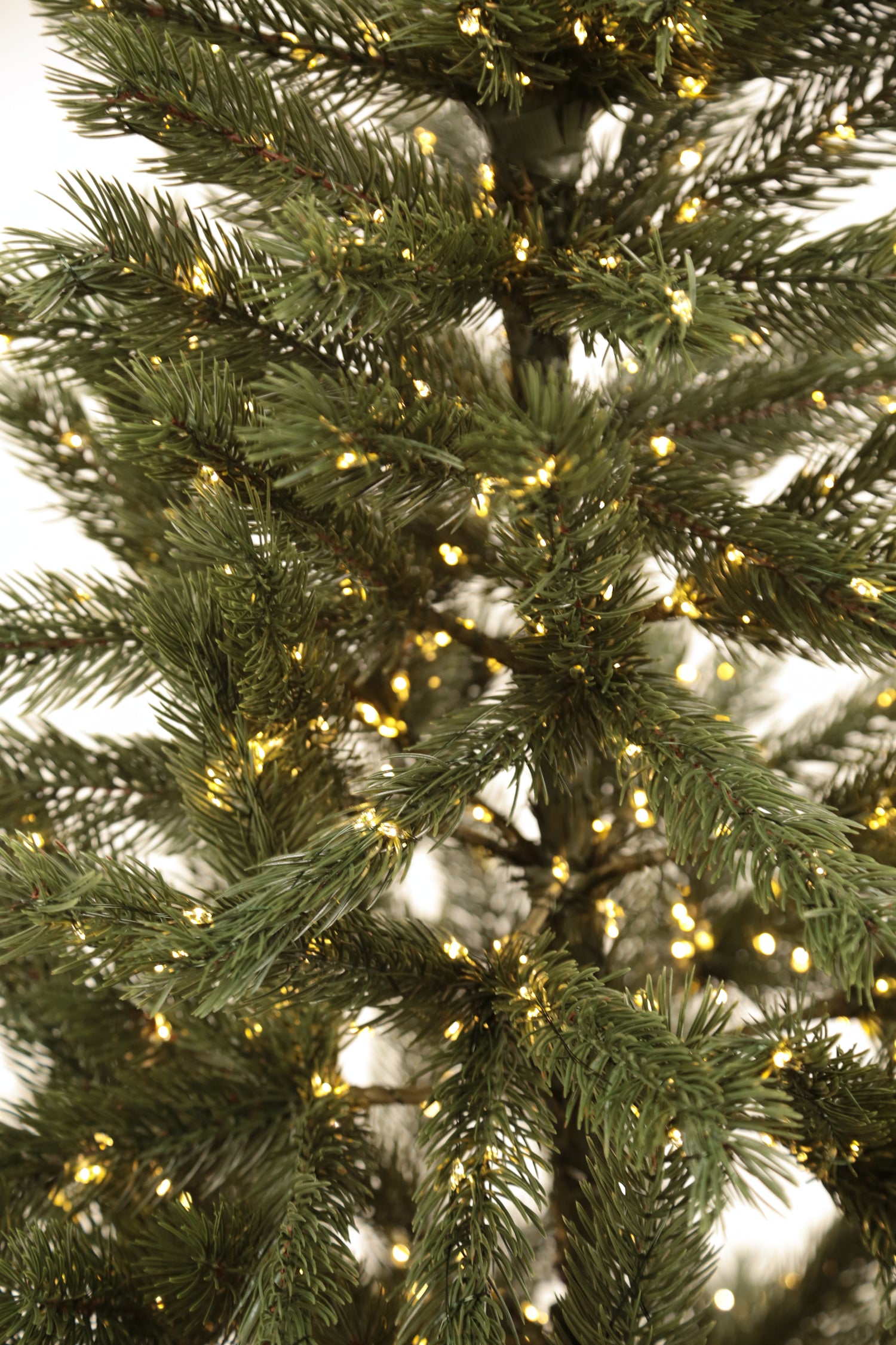 Bukovel Pre-Lit Green Artificial Christmas Tree 6-7 ft Metal Stand Realistic Holiday Home Decoration