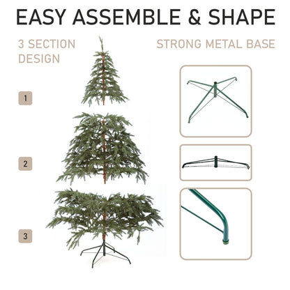 Alpine Artificial Green Christmas Tree 6-7.5 ft Metal Stand Realistic Holiday Home Decoration