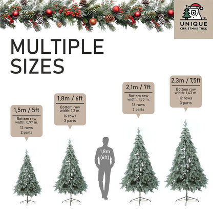 Royal Artificial Blue Christmas Tree 6-7 ft Metal Stand Realistic Holiday Home Decoration