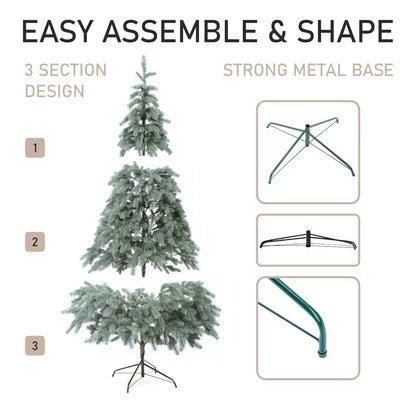 Royal Artificial Blue Christmas Tree 6-7 ft Metal Stand Realistic Holiday Home Decoration
